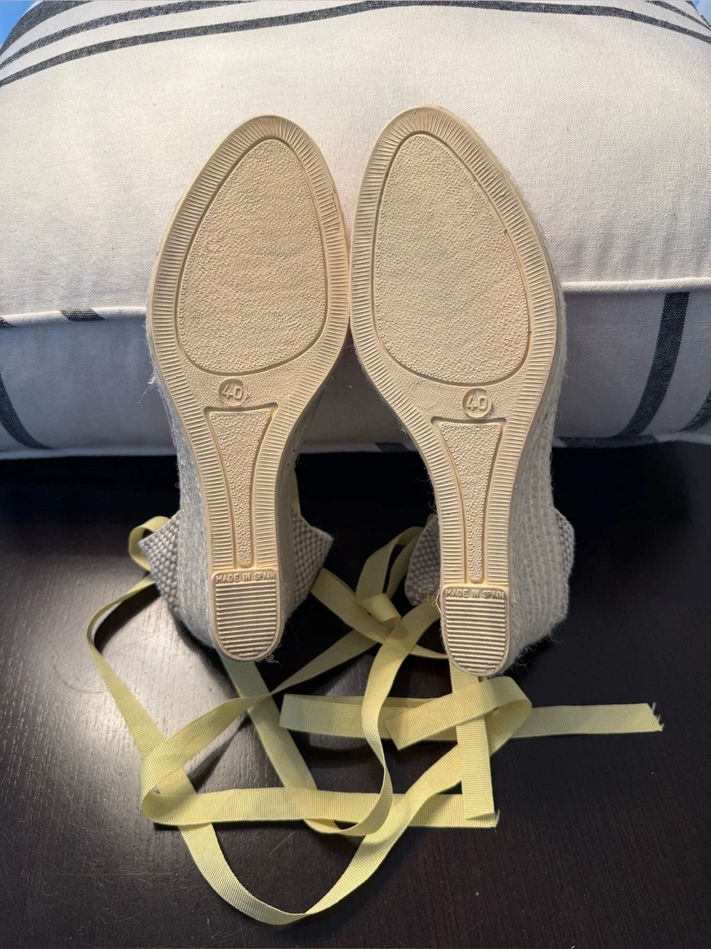 Manebí Wisteria Lilac Suede Lace-Up Espadrille Wedge Platform Sandals Size 40